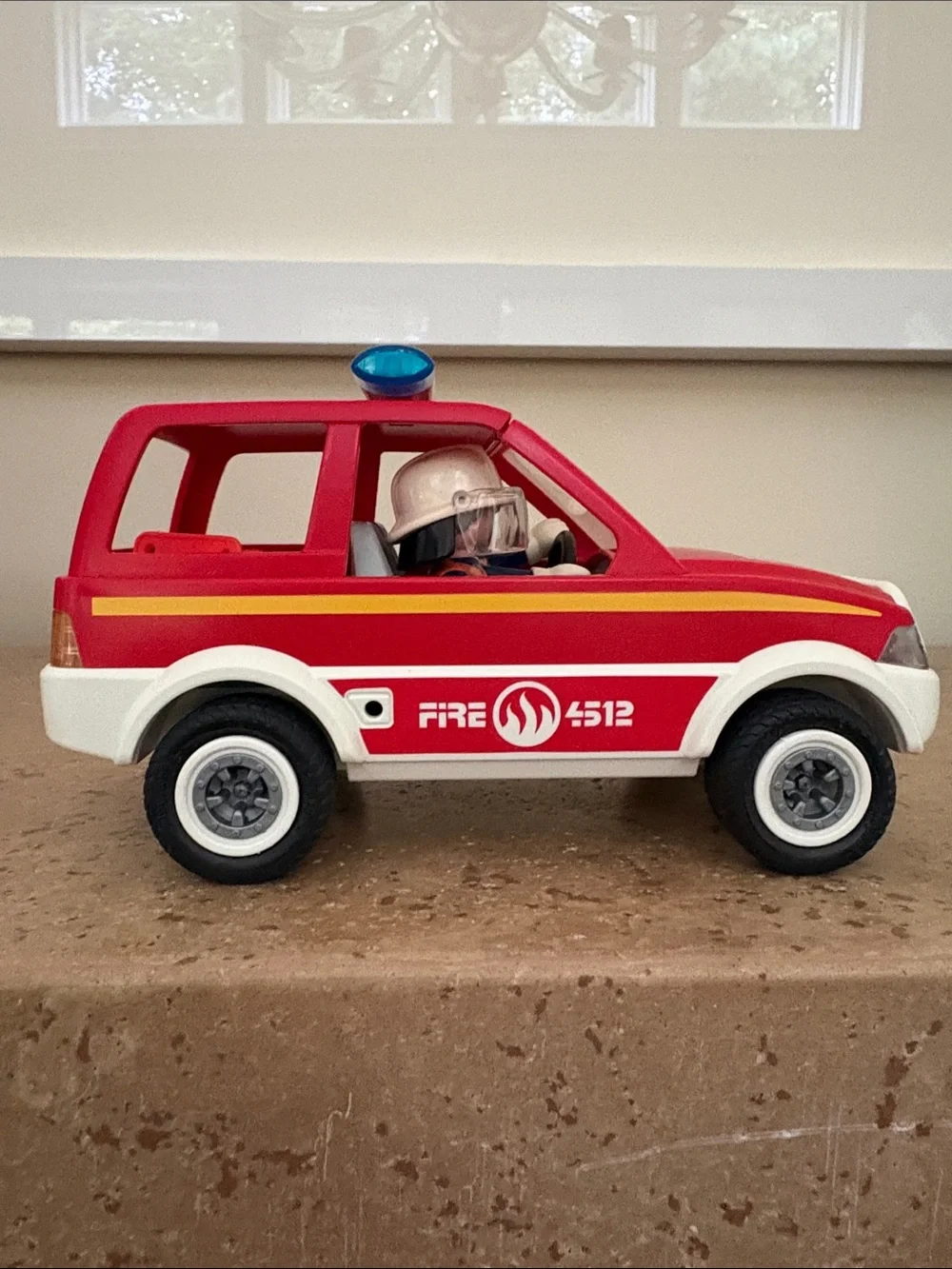 Playmobil 2008 Kids Fire Rescue Toy Truck with Accessories - Red, 2 Figures